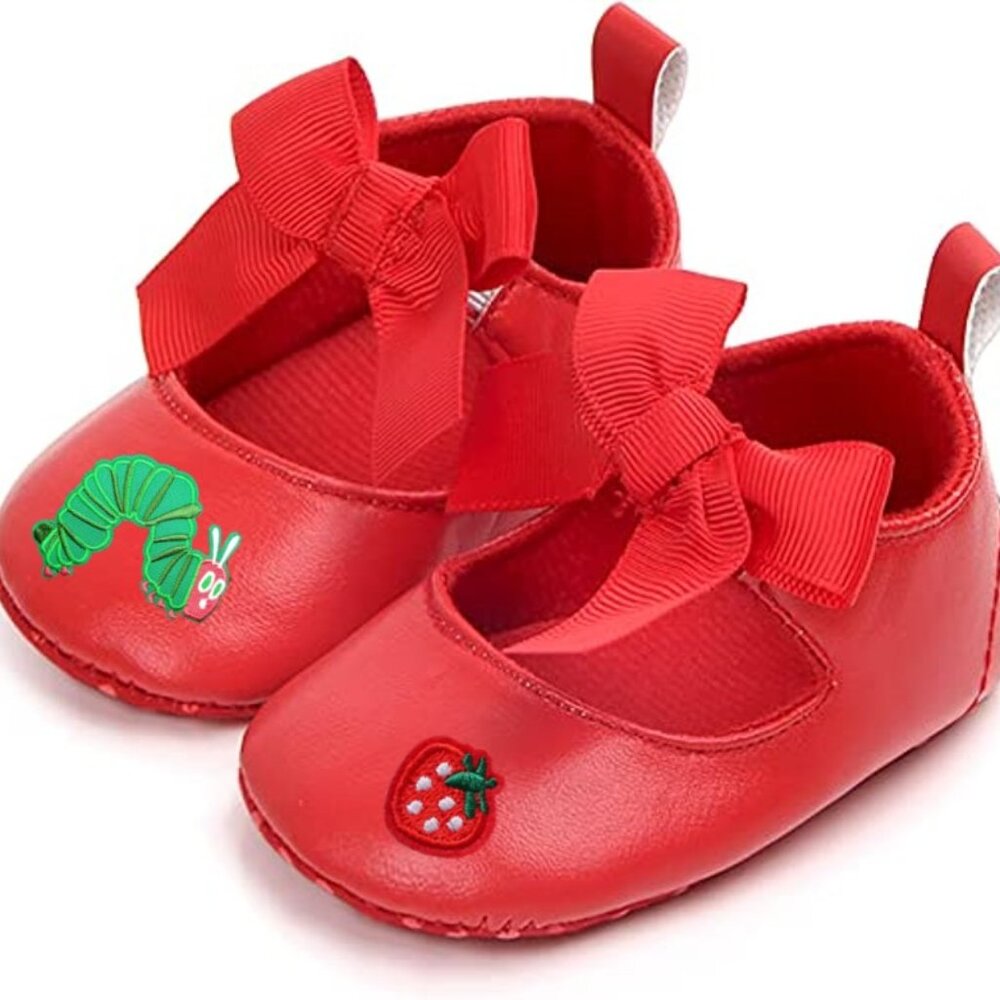 The Very Hungry Caterpillar Shoes Red Baby Girl Outfit Crib Shoes Birthday